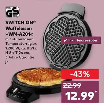 Kaufland Switch on waffeleisen „wm-a201“ Angebot