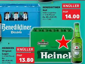 Kaufland Benediktiner hell oder heineken original lager Angebot