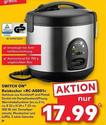 Kaufland Switch on reiskocher „rc-a0001“ Angebot