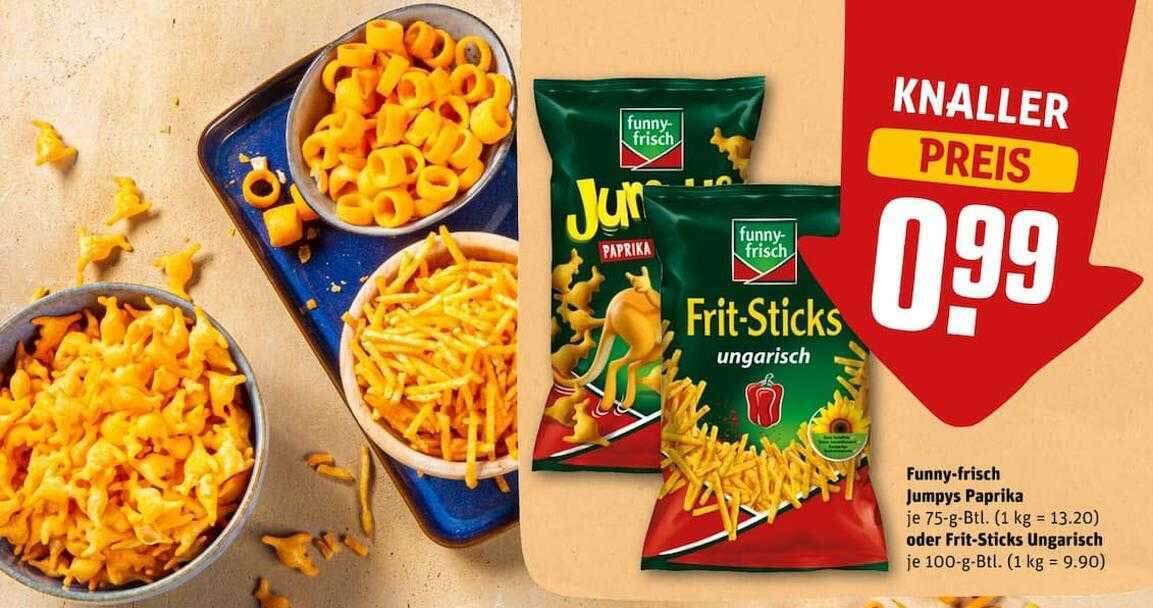 Funnyfrisch jumpys paprika oder fritsticks ungarisch Angebot bei REWE