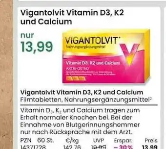 REWE Vigantolvit vitamin d3 k2 und calcium Angebot