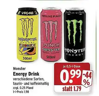 Wasgau Monster energy drink Angebot