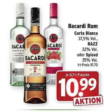 Wasgau Bacardi rum carta blanca oder razz Angebot