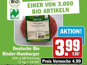 Hit Deutsche Bio Rinder Hamburger 200 g SB Packung Angebot