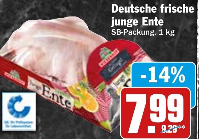 Deutsche Frische Junge Ente 1 kg Angebot bei HIT