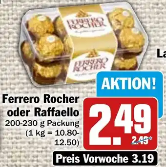 Hit Ferrero Rocher oder Raffaello 200-230 g Packung Angebot