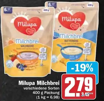 Hit Milupa Milchbrei 400 g Packung Angebot