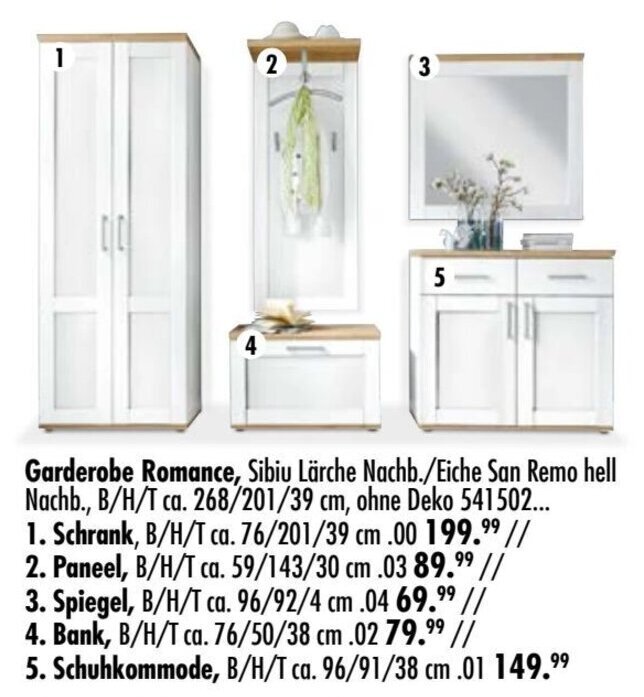 garderobe romance möbel boss