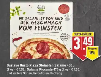 Scheck-in-Center Gustavo gusto pizza steinofen salame oder salame piccante Angebot