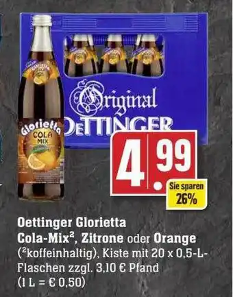 Scheck-in-Center Oettinger glorietta cola-mix, zitrone oder orange Angebot