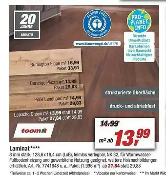 toom Baumarkt Laminat Angebot