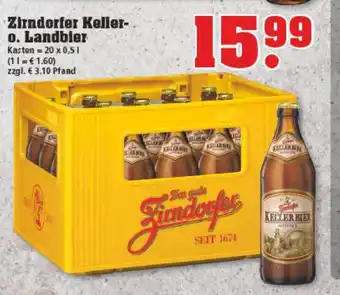 trinkgut Zirndorfer Keller o. Landbier 20x0,5L Angebot