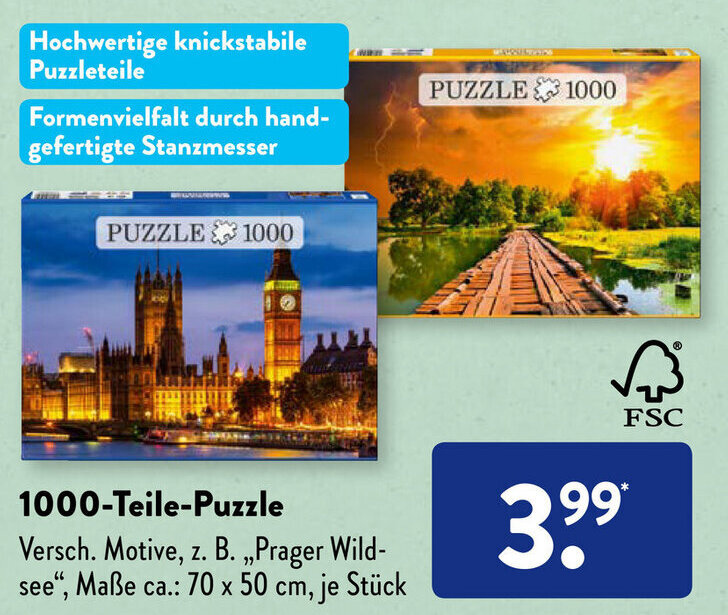 1000 Teile Puzzle Angebot bei Aldi Süd