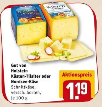 REWE PETZ Gut von Holstein Küsten Tilsiter oder Nordsee Käse 100g Angebot