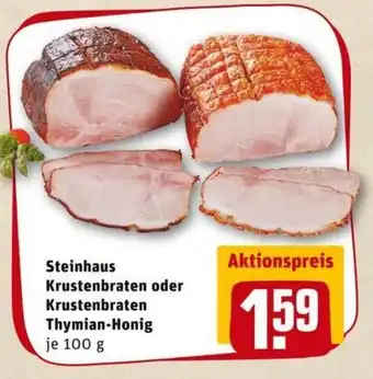 REWE PETZ Steinhaus Krustenbraten oder Krustenbraten Thymian Honig 100g Angebot