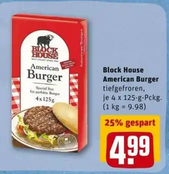 REWE PETZ Block House American Burger 4x125g Angebot