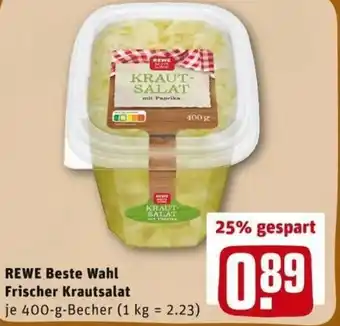 REWE PETZ Rewe Beste Wahl Frischer Krautsalat 400g becher Angebot