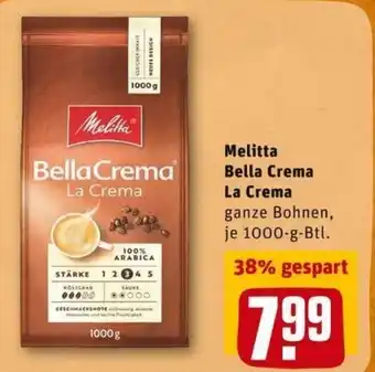 REWE PETZ Melitta Bella Crema La Crema 1000 g Beutel Angebot