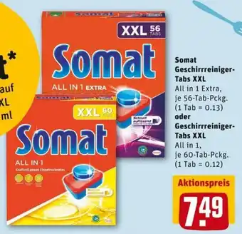 REWE PETZ Somat Geschirrreiniger Tabs XXL oder Angebot