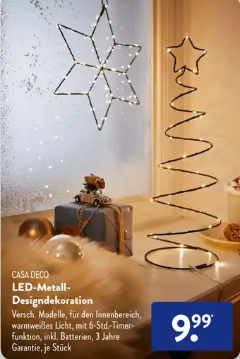 Aldi Süd Casa Deco LED Metall Designdekoration Angebot