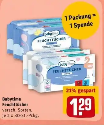 REWE PETZ Babytime Feuchttücher Angebot