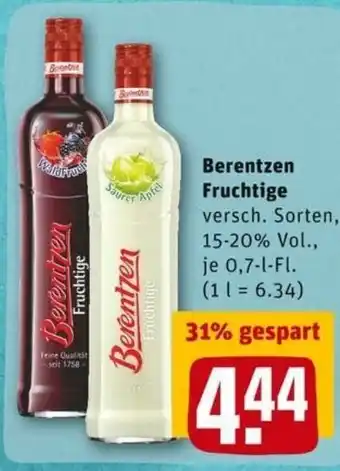 REWE PETZ Berentzen Fruchtige 0,7 L Angebot