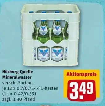 REWE PETZ Nürburg Quelle Mineralwasser 12x0,7L/0,75L Angebot