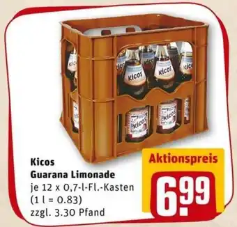 REWE PETZ Kicos Guarana Limonade 12x0,7L Angebot