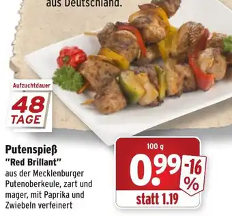 Wasgau Putenspieß Red Brillant 100g Angebot