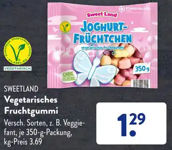 Aldi Süd Sweetland Vegetarisches Fruchtgummi 350 g Packung Angebot