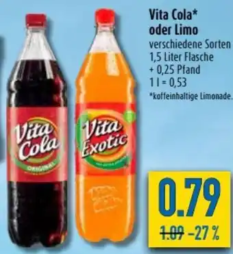 diska Vita Cola oder Limo 1,5L Angebot