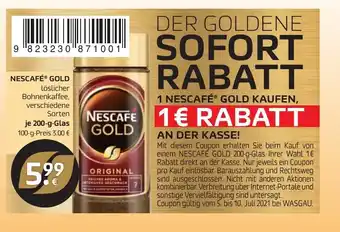 Wasgau Nescafé Gold 200 g Glas Angebot