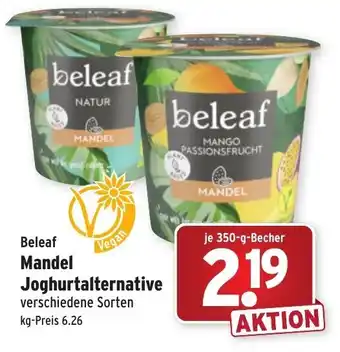 Wasgau Beleaf Mandel Joghurtalternative 350g Becher Angebot