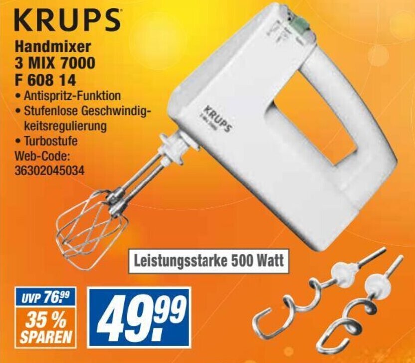 Krups Handmixer 3 Mix 7000 F 608 14 Angebot bei expert Octomedia