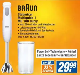 expert Octomedia Braun Stabmixer Multiquick 1 MQ 100 Curry Angebot