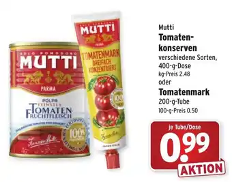 Wasgau Mutti Tomatenkonserven 400g oder Tomatenmark 200g Angebot