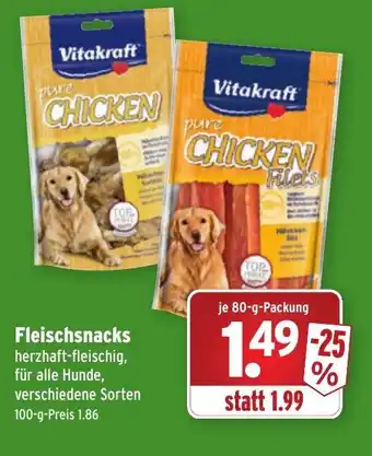 Wasgau Fleischsnacks 80g Angebot