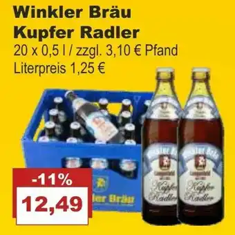 Bilgro Winkler Bräu Kupfer Radler 20x0,5L Angebot