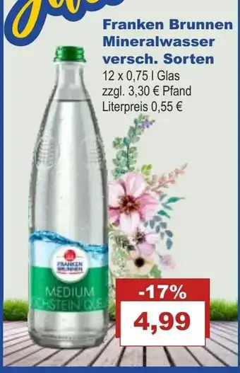 Bilgro Franken Brunnen Mineralwasser 12x0,75L Angebot