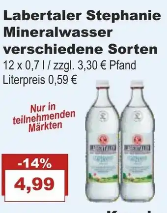 Bilgro Labertaler Stephanie Mineralwasser 12x0,7L Angebot