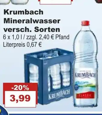 Bilgro Krumbach Mineralwasser 6x1L Angebot