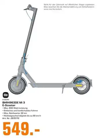 Saturn Xiaomi BHR4963DE Mi 3 E-Scooter Angebot