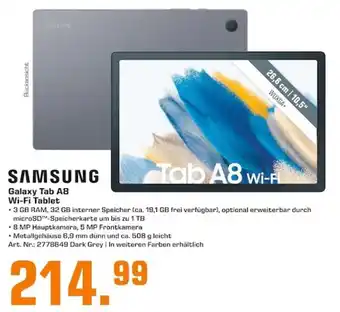 Saturn Samsung Galaxy Tab A8 WiFi Tablet Angebot