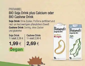 Vitalia Provamel bio soja drink plus calcium oder bio cashew drink Angebot