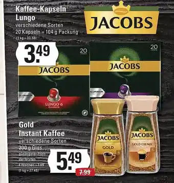 Meyer's Frischemarkt Jacobs kaffee-kapseln lungo oder gold instant kaffee Angebot