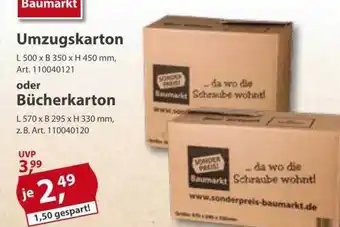 Sonderpreis Baumarkt Umzugskarton oder bücherkarton Angebot