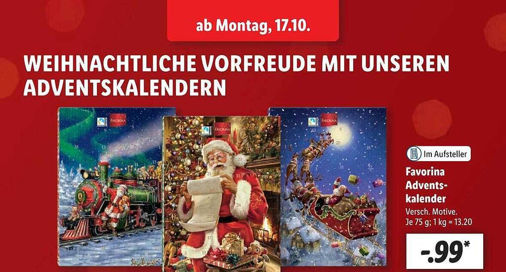 Favorina adventskalender Angebot bei Lidl