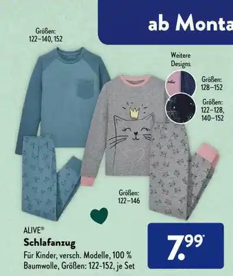 Aldi Süd Alive schlafanzug Angebot