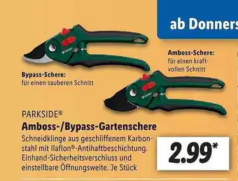 Lidl Parkside amboss- bypass-gartenschere Angebot