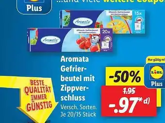 Lidl Aromata gefrierbeutel mit zippverschluss Angebot